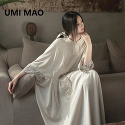 UMI MAO Women's Clothing Dress Elegant 2023 Spring Autumn Zen New Chinese Loose Robe Dresses Women Femme