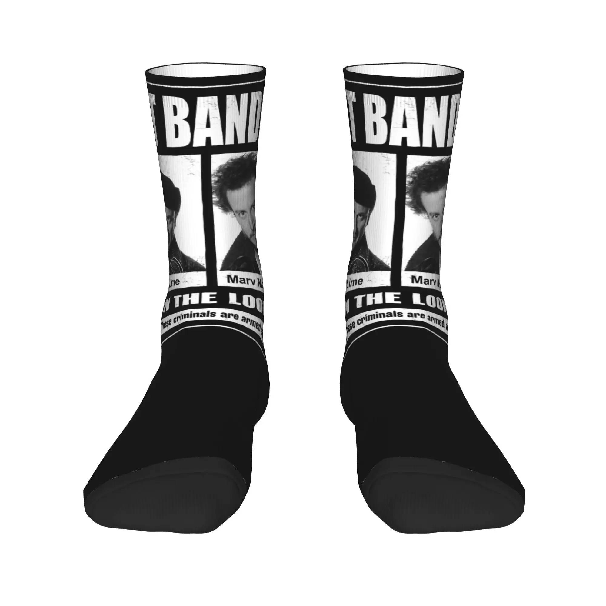 

Winter Warm Cool Women Men Harry And Marv Wet Bandits Be On The Lookout Home Alone Socks Breathable Middle Tube Socks