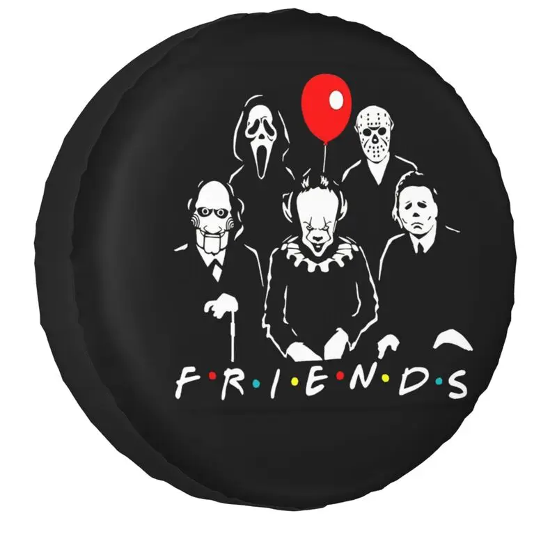 Horror Movie Character Friends Spare Tire Cover for Toyota Land Cruiser Prado 4WD 4x4 Car Wheel Protector 14