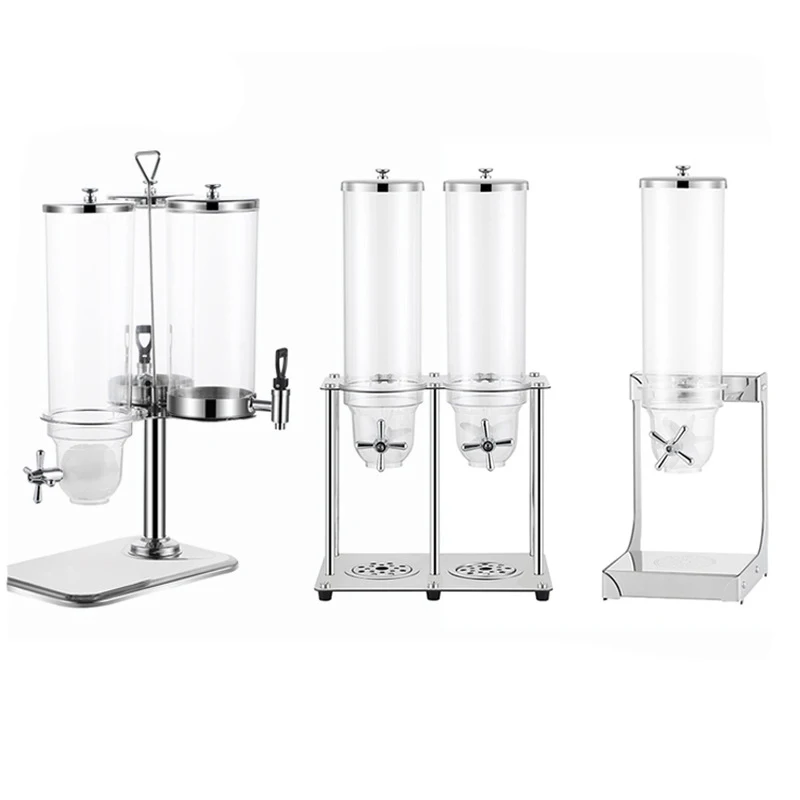 Stainless Steel Cereal Dispenser With Portion Control Dustproof Lid For Kitchen Grain Coffee Beans Storage