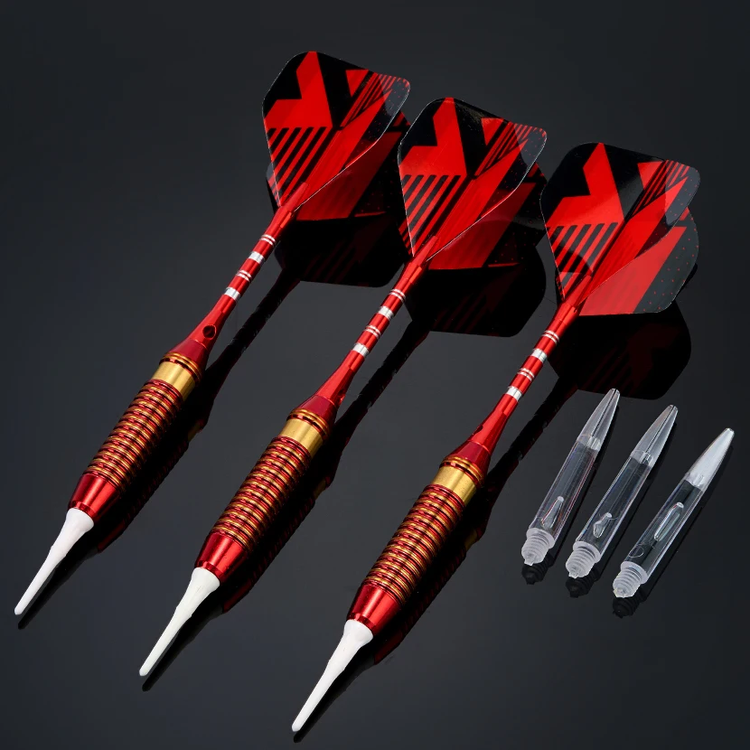 3 Stuks 18G Gegalvaniseerde Rood Koperen Darts Soft-Head Dart Box Set Geschikt Voor Elektronisch Doel Plastic Doelwit