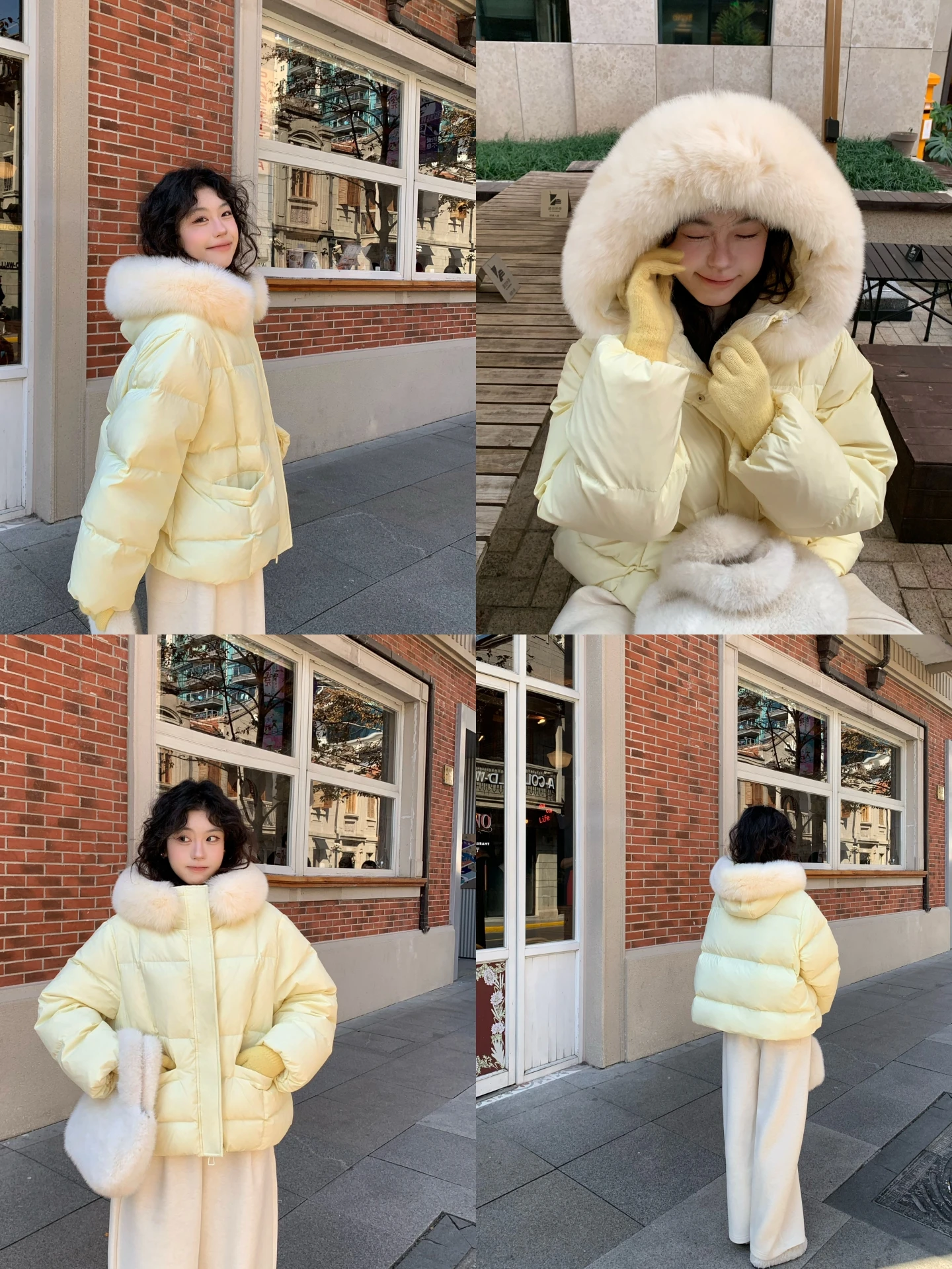 

Moby Cry Fur Collar Hooded down Jaet Women's ort Coat Warm Sli Teen Faion Straight Cut 90% down Fill Power