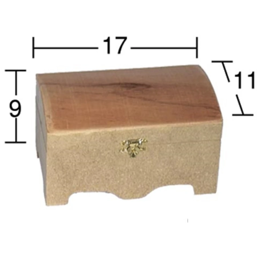 SA414 Tiny Bombe Crate, Dyeable Raw Wood Mdf Box