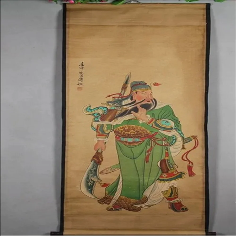 The new Chinese painting antique calligraphy and painting decorative ornaments hanging wall painting home study Guan Guan Gong s