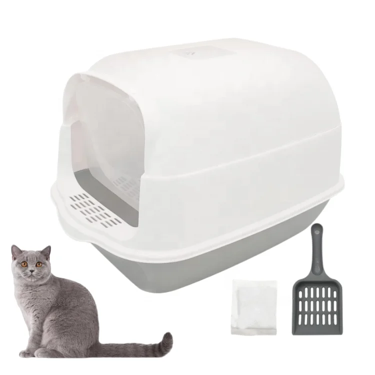 

Wholesale fully enclosed removable cat toilet big cat litter box with shovel