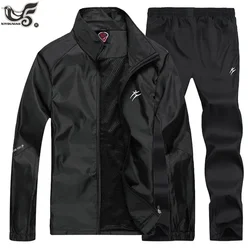 Men'S Sportswear Sets Casual Gym Joggers Running Tracksuit Male Autumn Two Piece Varsity jacket+Pants Sports Suit Brand Clothing