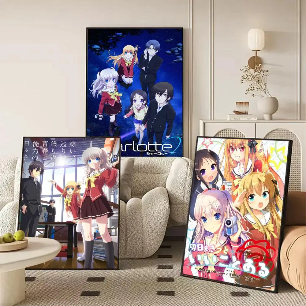 Classic Anime C-Charlotte Poster Removable Wall Sticker Mural for Living Room – Art Poster Home Decoration Decal