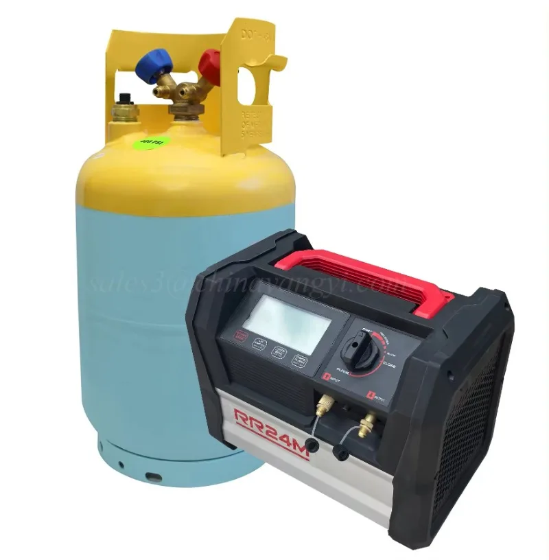 Brushless DC Refrigerant Recovery Machine 1HP RR24M Oil-less use together with Recovery Cylinder with Float Switch