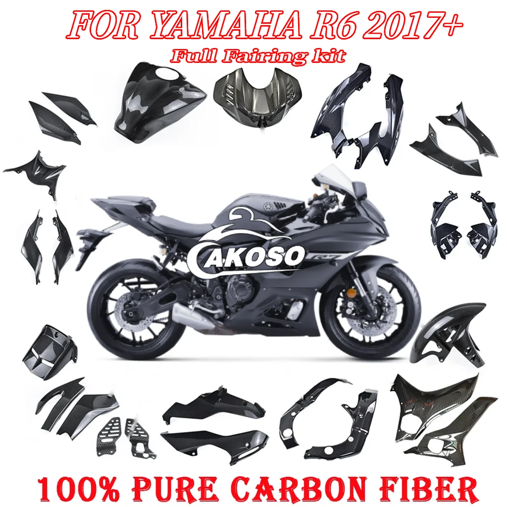 

Motorcycle Accessories for YAMAHA YZF R6 2017 2019 2020 2021 Carbon Fiber Retrofit Parts Fairing Fenders Panels Cover Kits