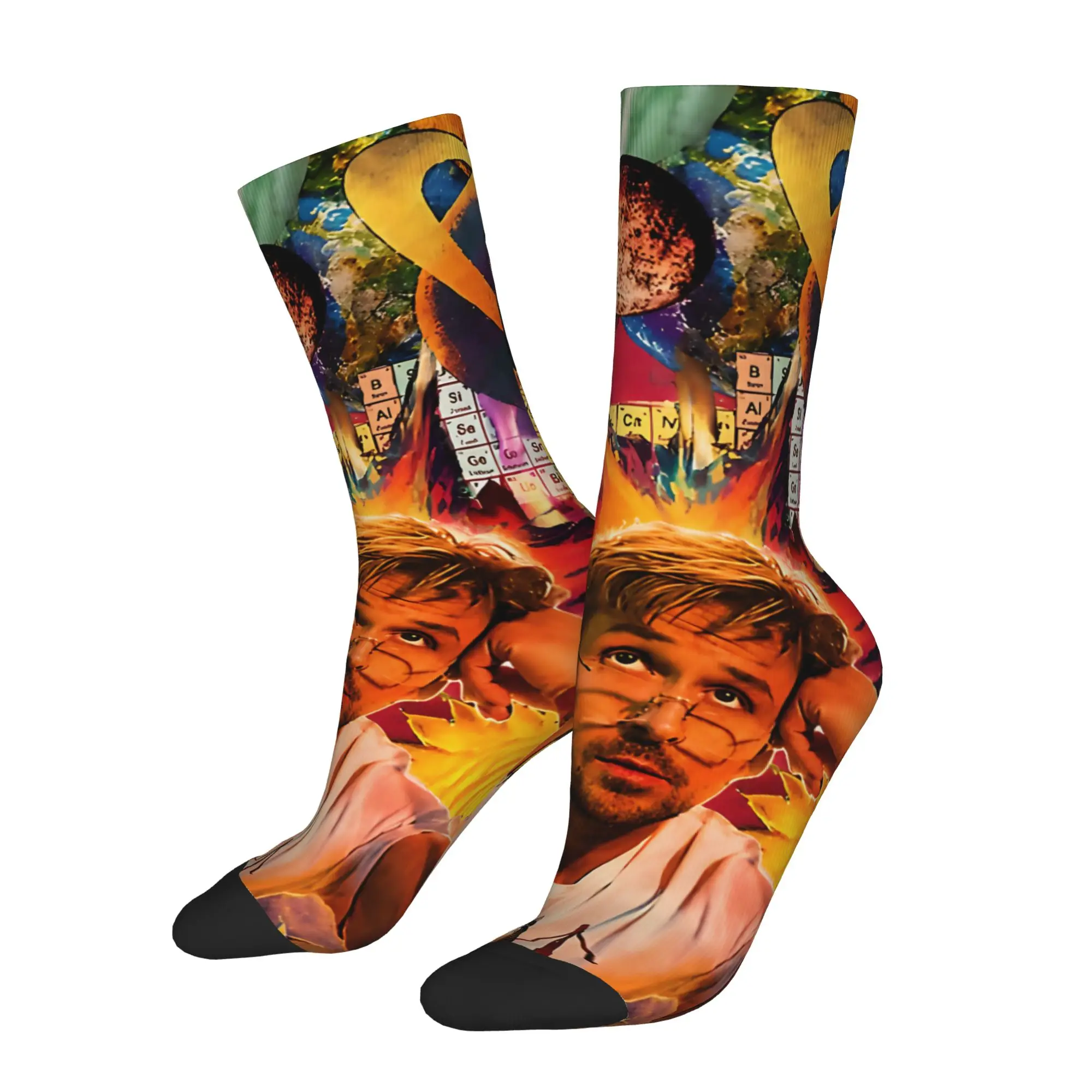 1 Pair Happy Funny Men's Sock Fist My Bump Movie Vintage Harajuku Project Hailing Mary Hip Hop Novelty Pattern Sock