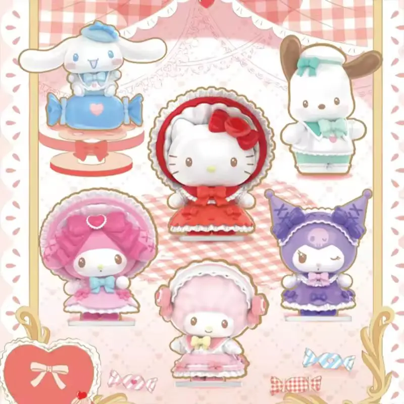 ตุ๊กตาซานริโอ้แท้ ซีรีส์แฟนตาซีเทพนิยาย กล่องสุ่ม ของเล่นตุ๊กตาเก๋ไก๋ ชุดประกอบตกแต่งโต๊ะทำงาน ของขวัญวันเกิดสำหรับเด็กผู้หญิง