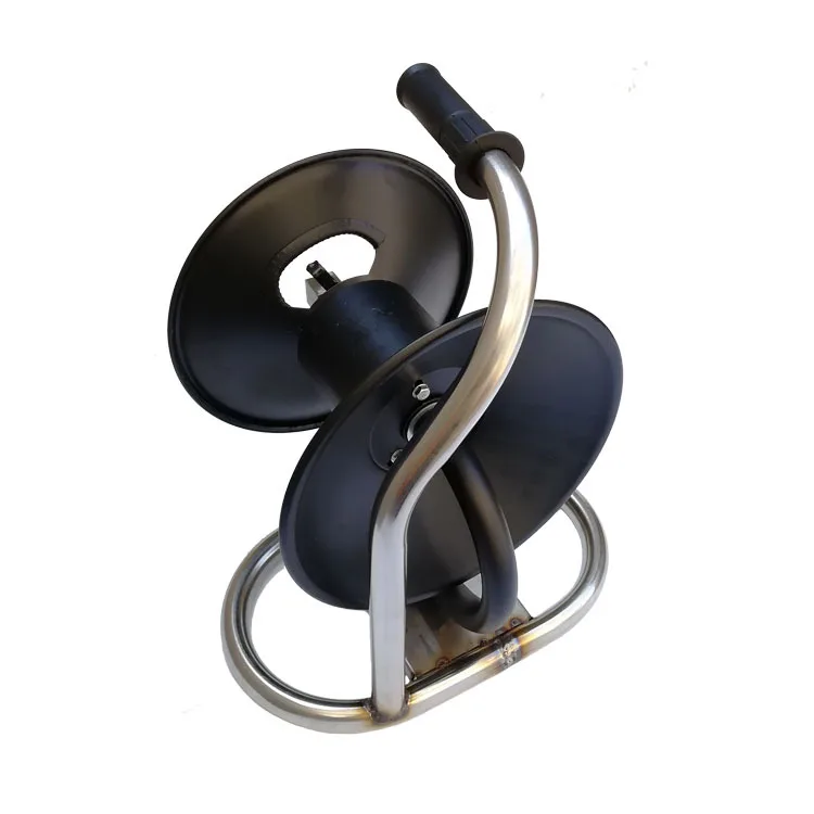 Handheld High Pressure Washer Hose Coil Collector Remote Mini Reel with Jet Hose Shut-off Valve and Meter No Included Hose