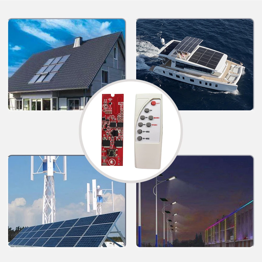 3.2V 3.7V Solar Lamp Control Board Remote Control LED Drive Panel Human Induction Sensor Circuit Board for Solar Power Equipment