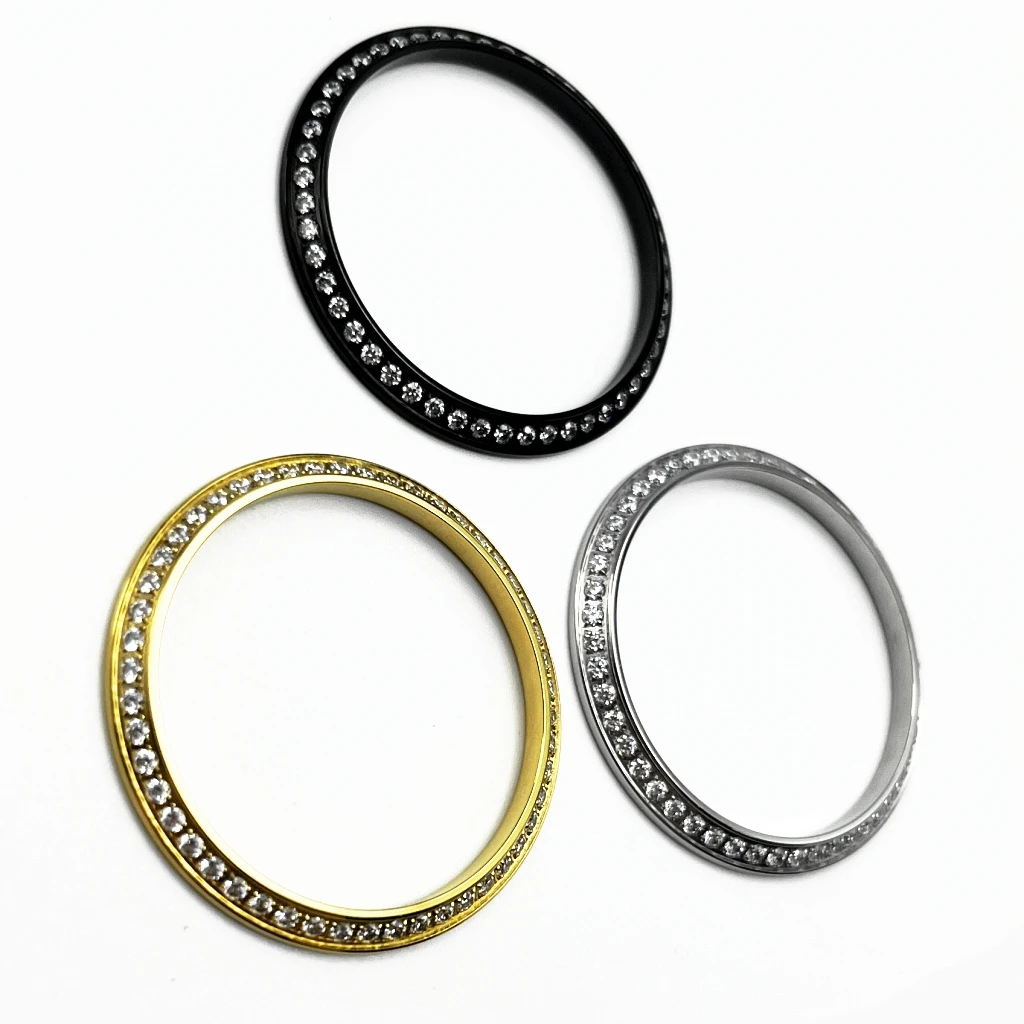 Watch Case Gemstone Outer Ring High Quality Stainless Steel Watch Bezel Fit 36mm/39mm Case Watch Accessories Parts