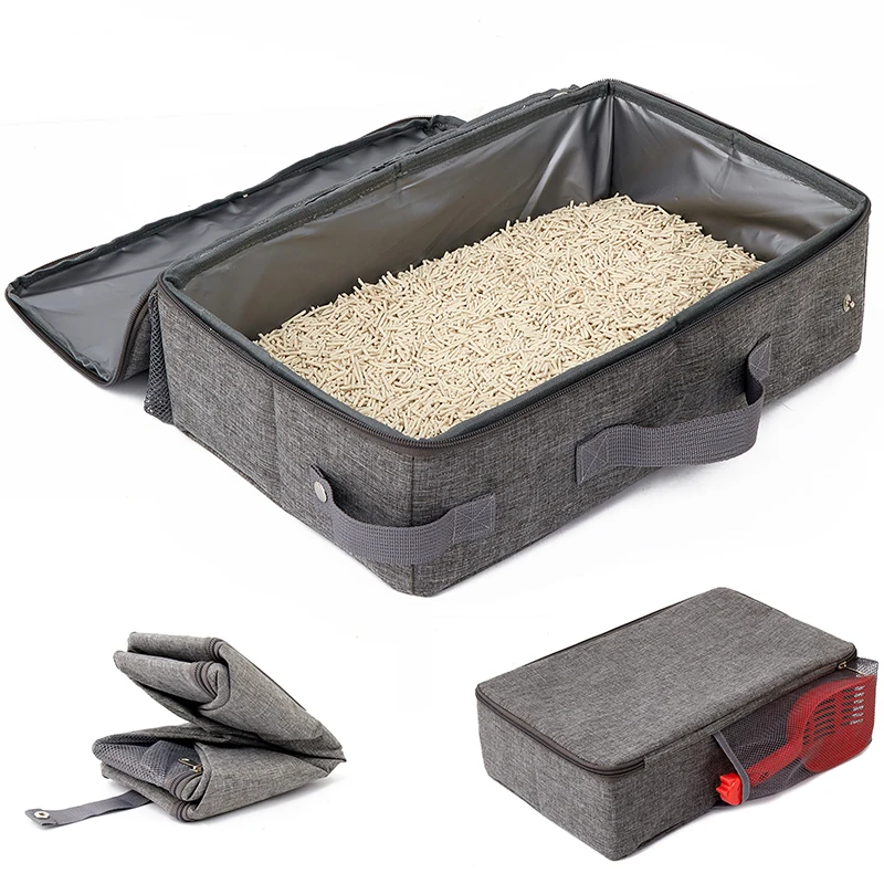 

Travel Outdoor Portable Movable Waterproof Pet Products Foldable Cat Box Accessories Cat Toilet Box