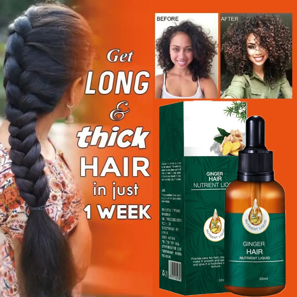 Ginger Hair Growth Oil Anti Hair Loss Serum Fast Hair Regrowth Prevent Baldness Nourish Scalp Strengthen Hair Growth Products