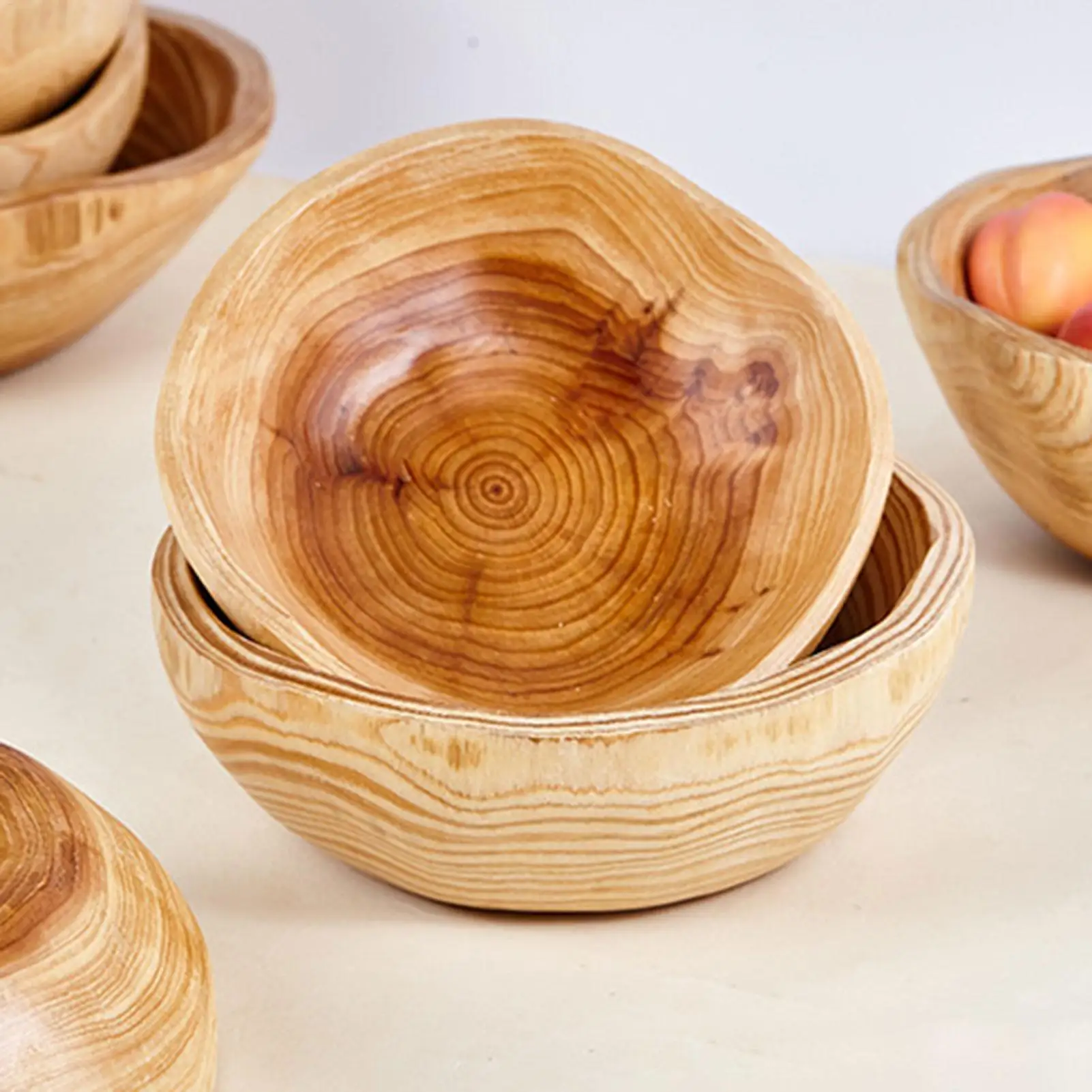 Wooden Salad Bowl Kitchen Food Mixing Serving Bowl household snack and fruit bowls for Fruit Vegetable Snack Jewelry