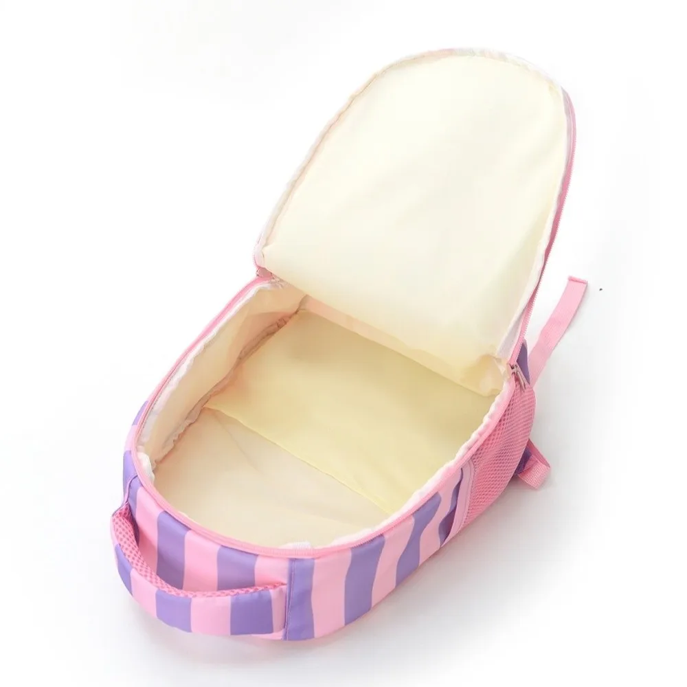 Fashionable Korean-style Striped Backpack Preppy Style Waterproof Large Capacity School Bag Cute Durable Rainbow Kids Backpack