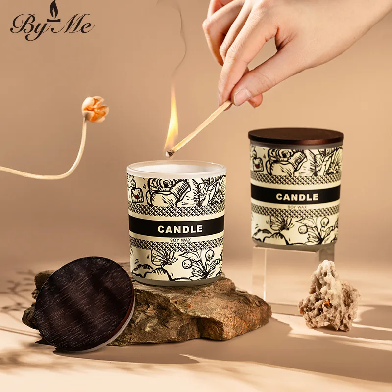 7x8.3cm Chinese-style Scented Candle, Soy Wax, Smokeless, Fresh Scented Decoration, Cup Wax, Birthday And Festival Gift