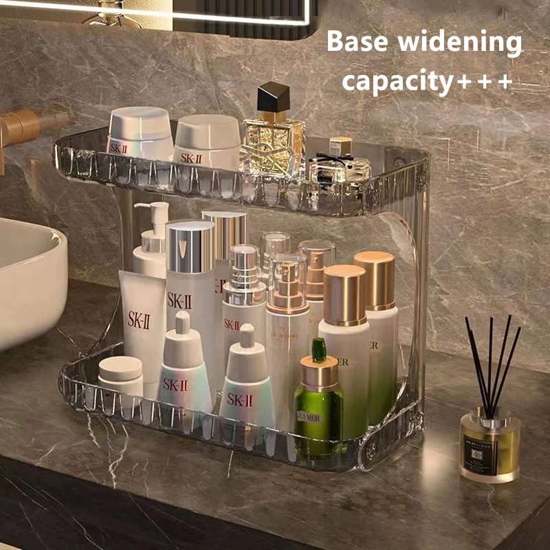 Toilet double layer storage rack, washstand, cosmetics storage box, desktop, bathroom skincare storage rack