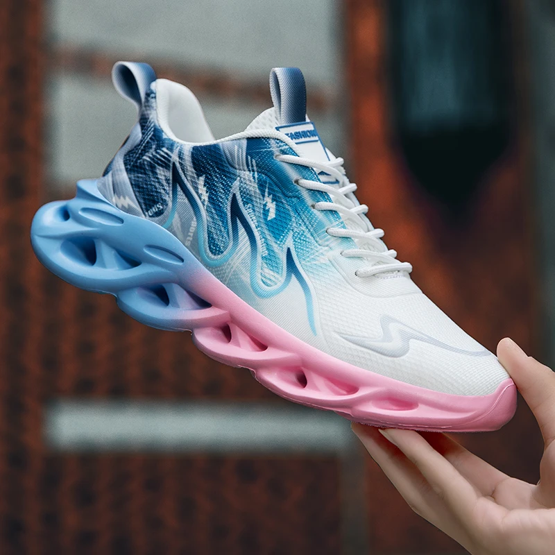 

Men Running Shoes Mesh Breathable Flat Cushioning Soft Comfortable Sneakers Outdoor Gym Trendy Casual Jogging Shoes for Men