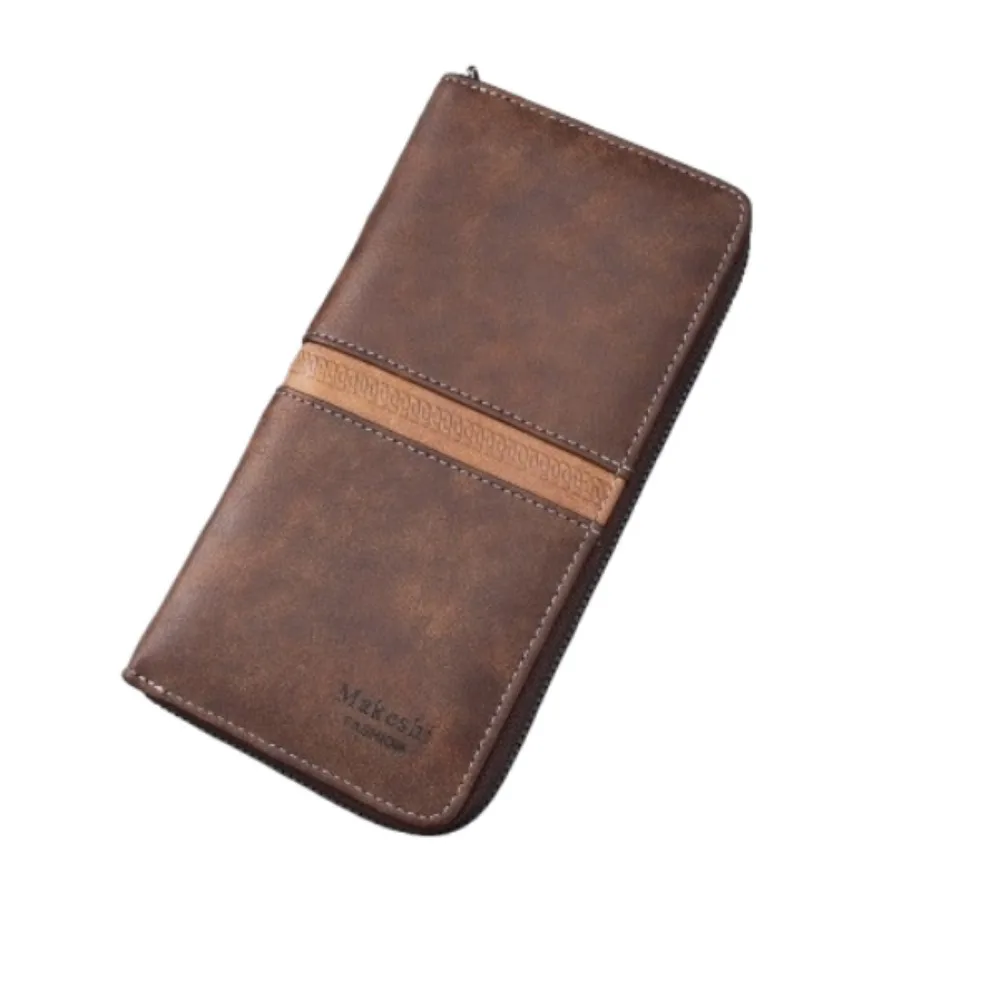 

Vintage Vintage Coin Purse Zipper Large Capacity Business Card Holder Bag Portable Colorblock Men Coins Bag Male Accessory