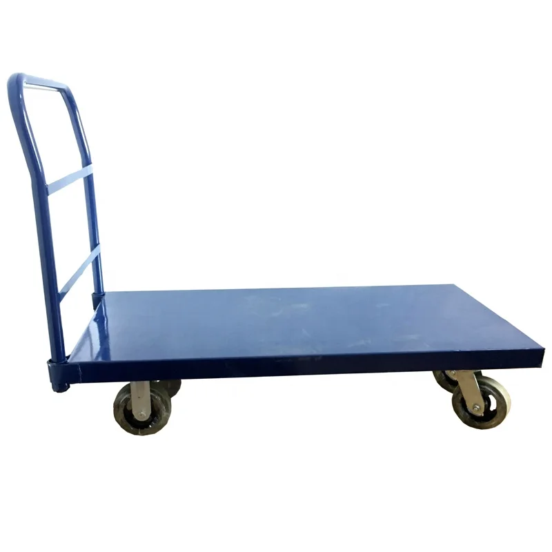 

Single Handle Flat Platform Hand Push Trolley Carts 500KG Capacity