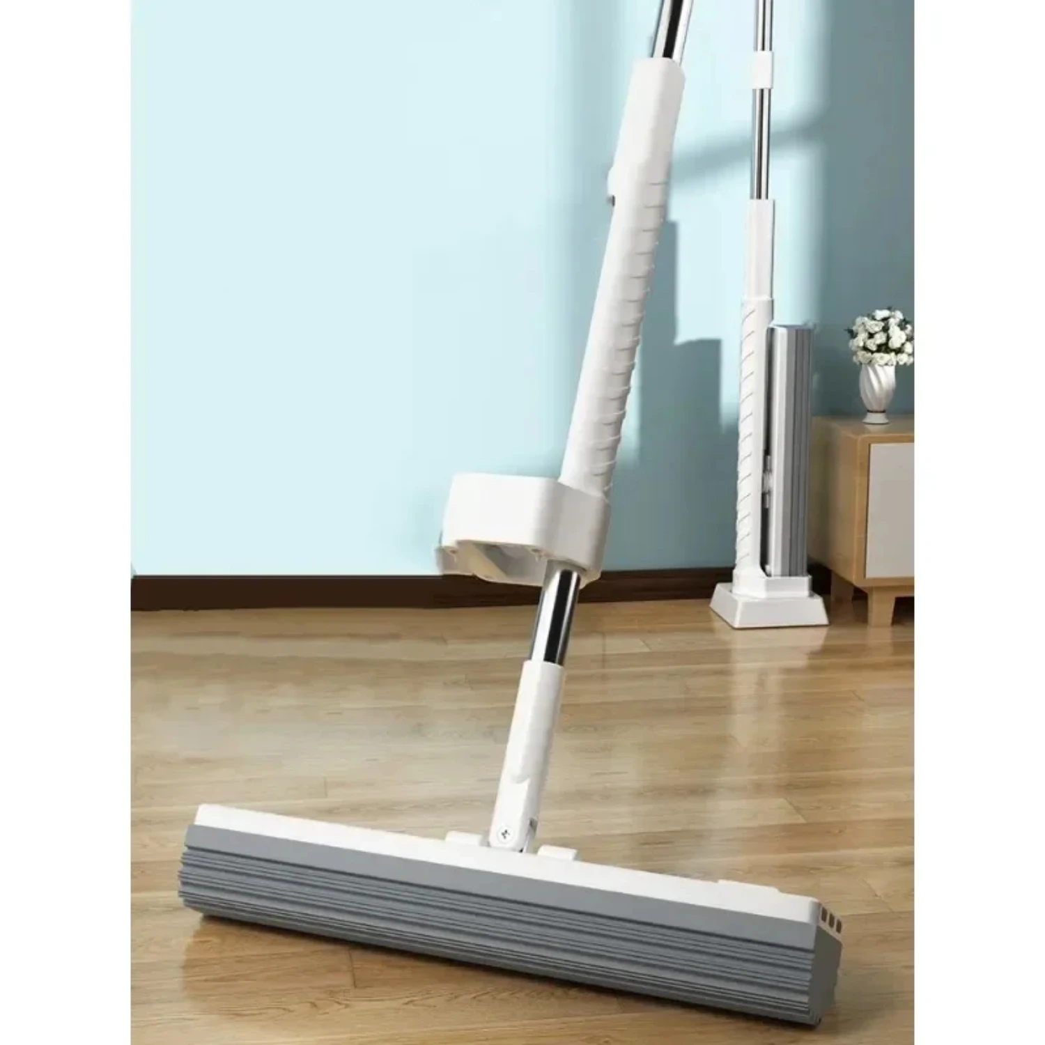 

Absorbent Flat Mop for Household Cleaning with Free Hand Washing - Water Collodion Squeeze Balai Cleaner for Tile Floors