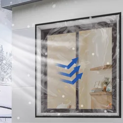 TYMF Winter Window film,Windproof Heat-insulating film,Transparent Plastic film Black edge Easy To Install and Disassemble type