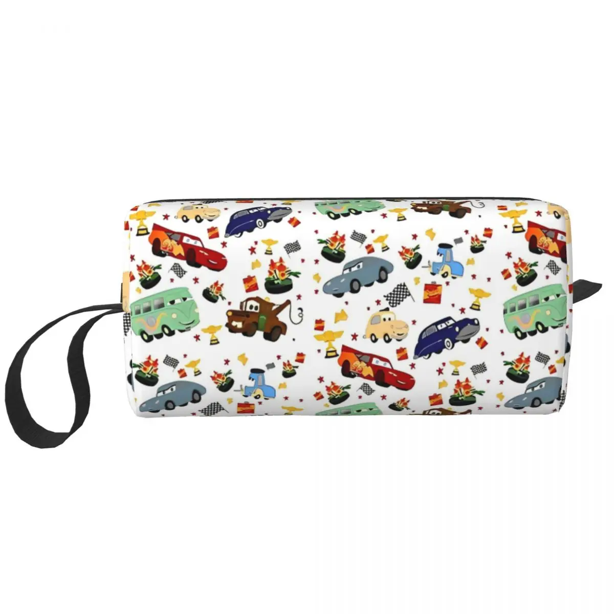 

Cars Lightning Mcqueen Collages Storage Organizer Woman For Makeups Print Makeup Bag Traveling Multi-purpose Casual Cosmetic Bag