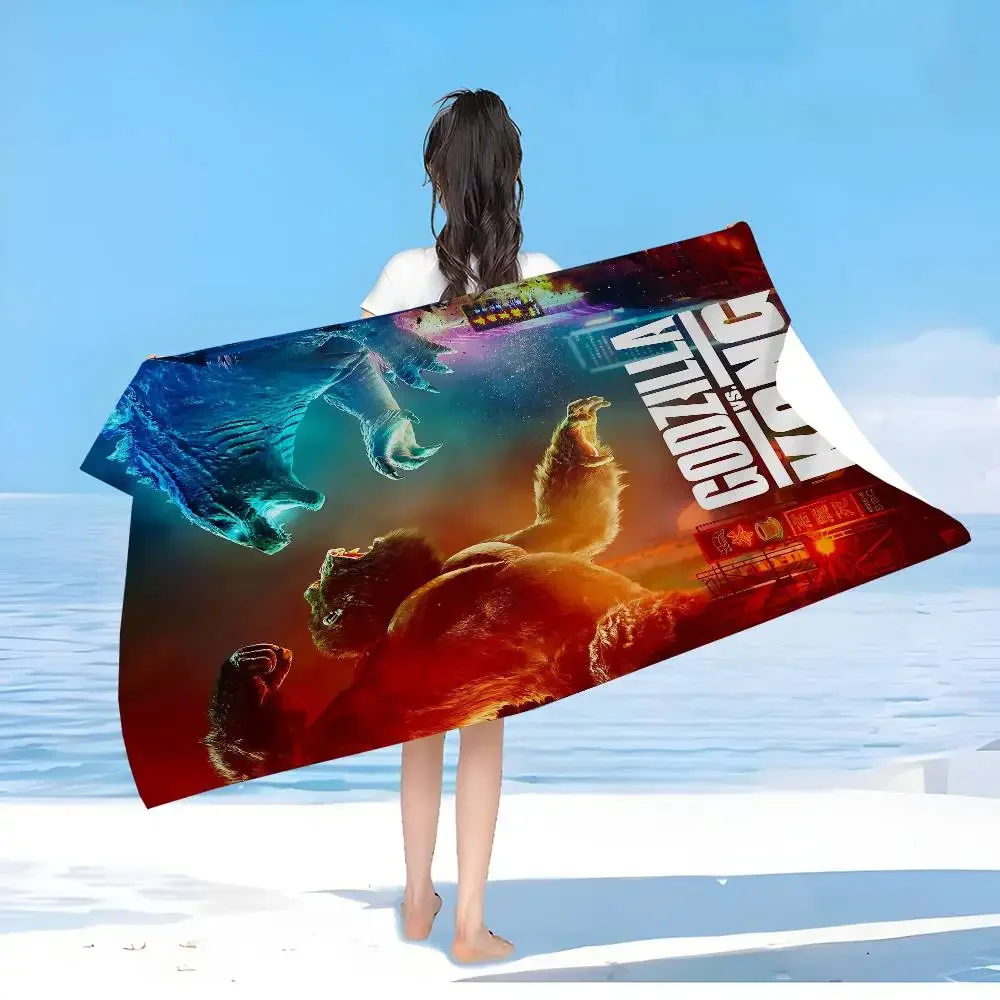 Hot Movies G-Godzillaes-Konges Bath Towel Microfiber Soft Water Absorbing Breathable For Girl Kids Decorative Beach Towel