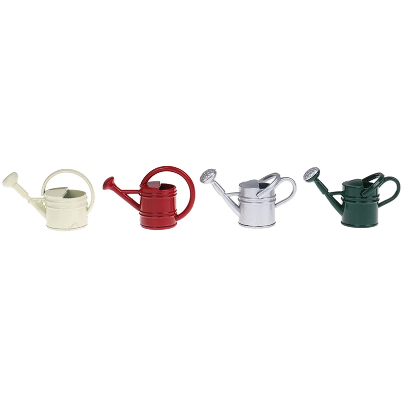 1Pc 1:12 Dollhouse miniature metal watering can model dollhouse accessories