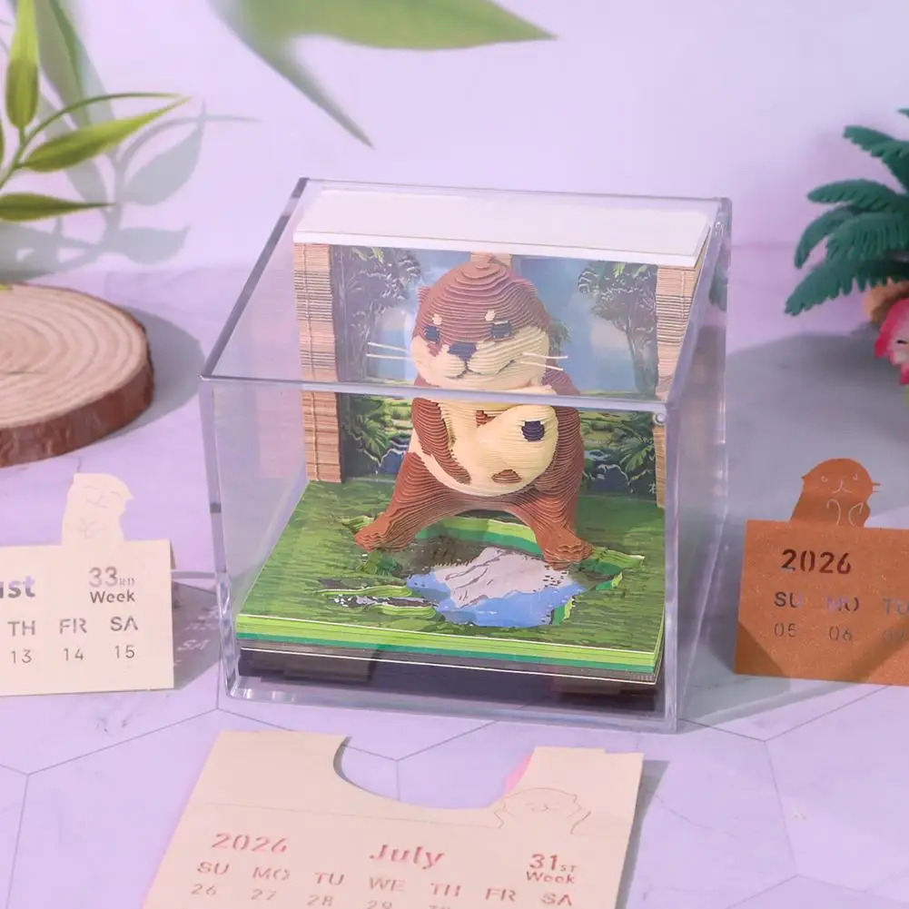 

Календарь 2026 Настольный календарь 3D-разрывной календарь Бумажная памятка Подарочный блокнот для резьбы Искусство Рождество J2N0