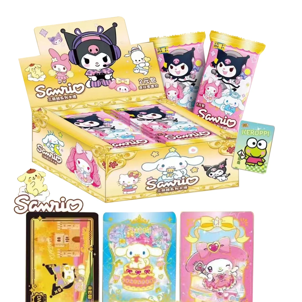 Sanrio Kuromi Cards Collection Cards 30 Packs Hello Kitty Melody Trading Card Game My Cartoon Cute Toy Hangyodon Gift Wholesale