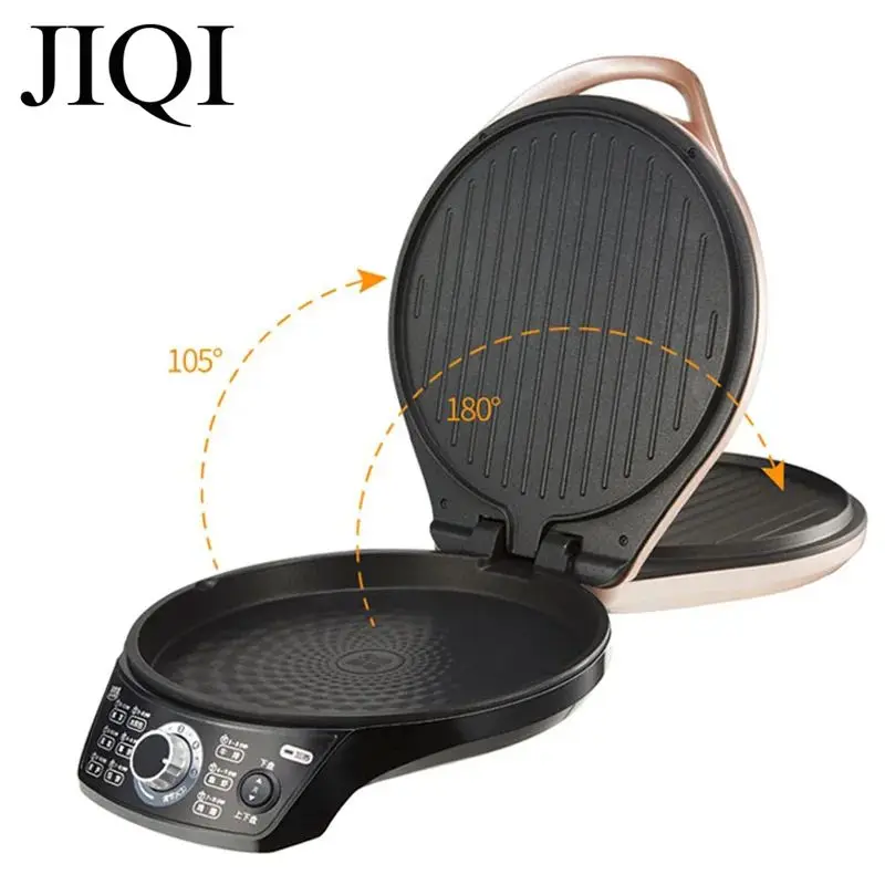 DMWD Domestico Doppio Lato Riscaldamento Elettrico Padella Elettrica 220V Crepe Pancake Maker Automatico Pizza Pie Macchina BARBECUE Strumento di Frittura Pan