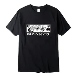 Men's pure cotton short-sleeved T-shirt Kawaii Hunter X Hunter top Killua Zoldyck anime T-shirt loose round neck shirt summer