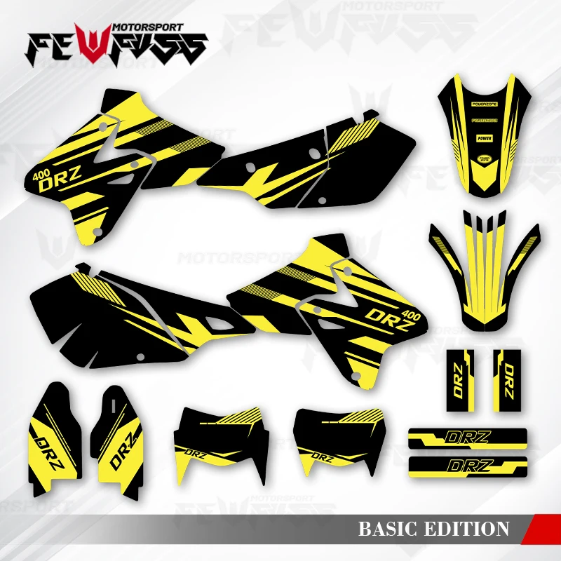 

Fewfuss Graphics Decals Stickers Motorcycle Background Custom For SUZUKI 1999 2000 2001 2002-2022 DRZ400-S-SM-E 400cc 003