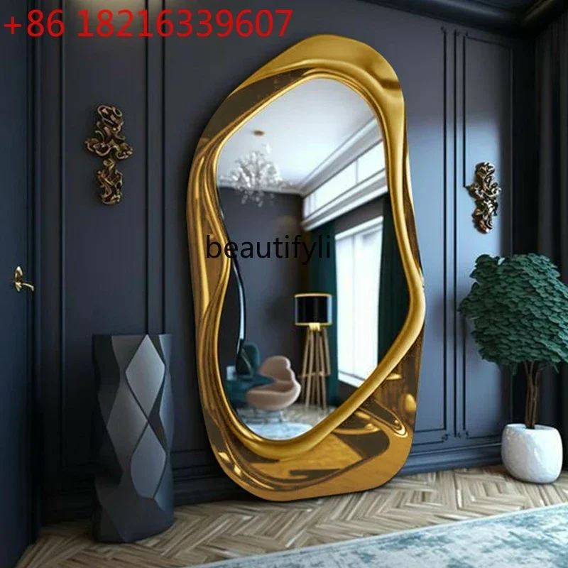 YAO French dressing,special-shaped mirror American style, fitting mirror wall hanging light luxury bedroom wall hanging floor mi