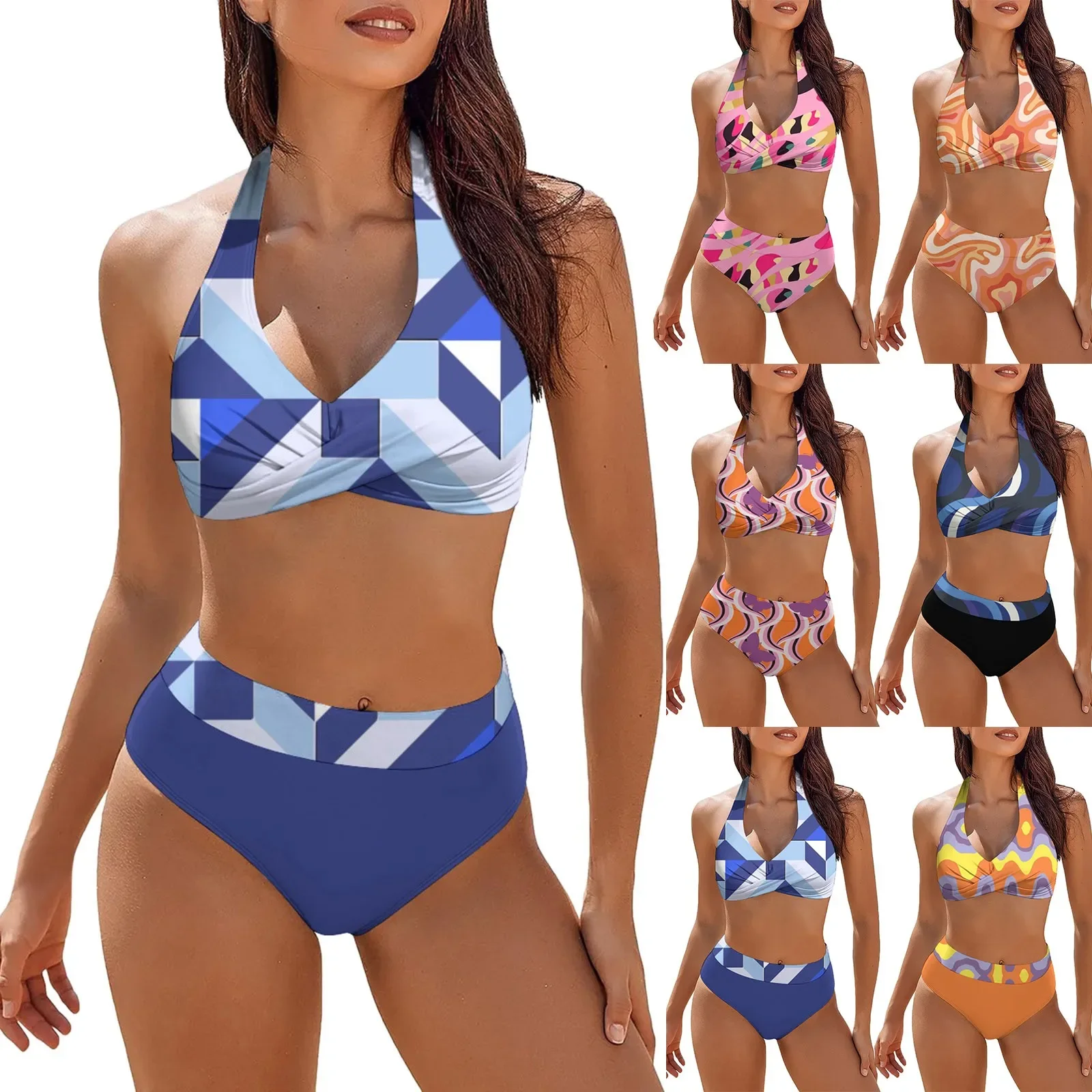 

Bathing Suit For Women Tummy Control Women'S Fresh Printed Quick Drying Strap Bikini Split Swimsuit Swimwear For Women