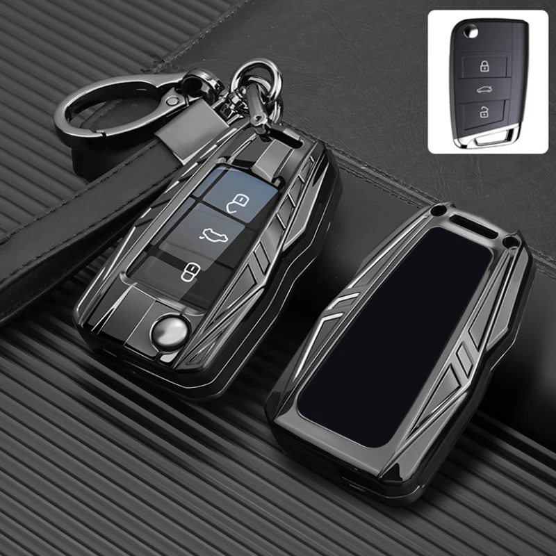 

Luminous Zinc Alloy 3 Button Flip Folding for Volkswagen VW LAVIDA Plus Sagitar Tiguan L Lamando Tharu Remote Car Key Case Cover