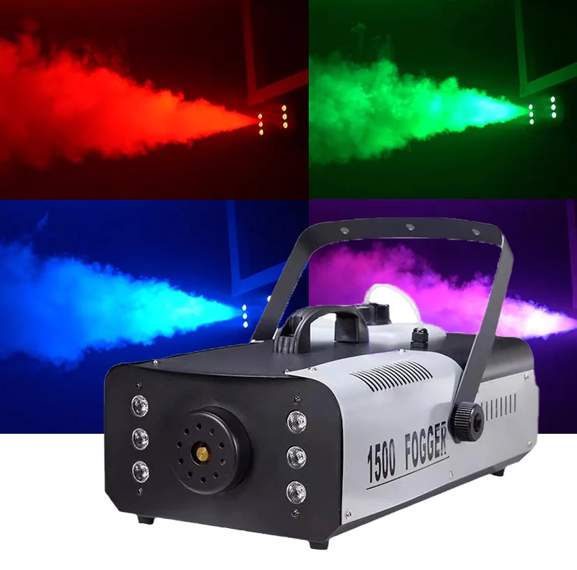 1500W Stage Effects LED Smoke Machine With RGB Remote DMX Control Smoke Fog Machine For Stage Bar Wedding Party Disco