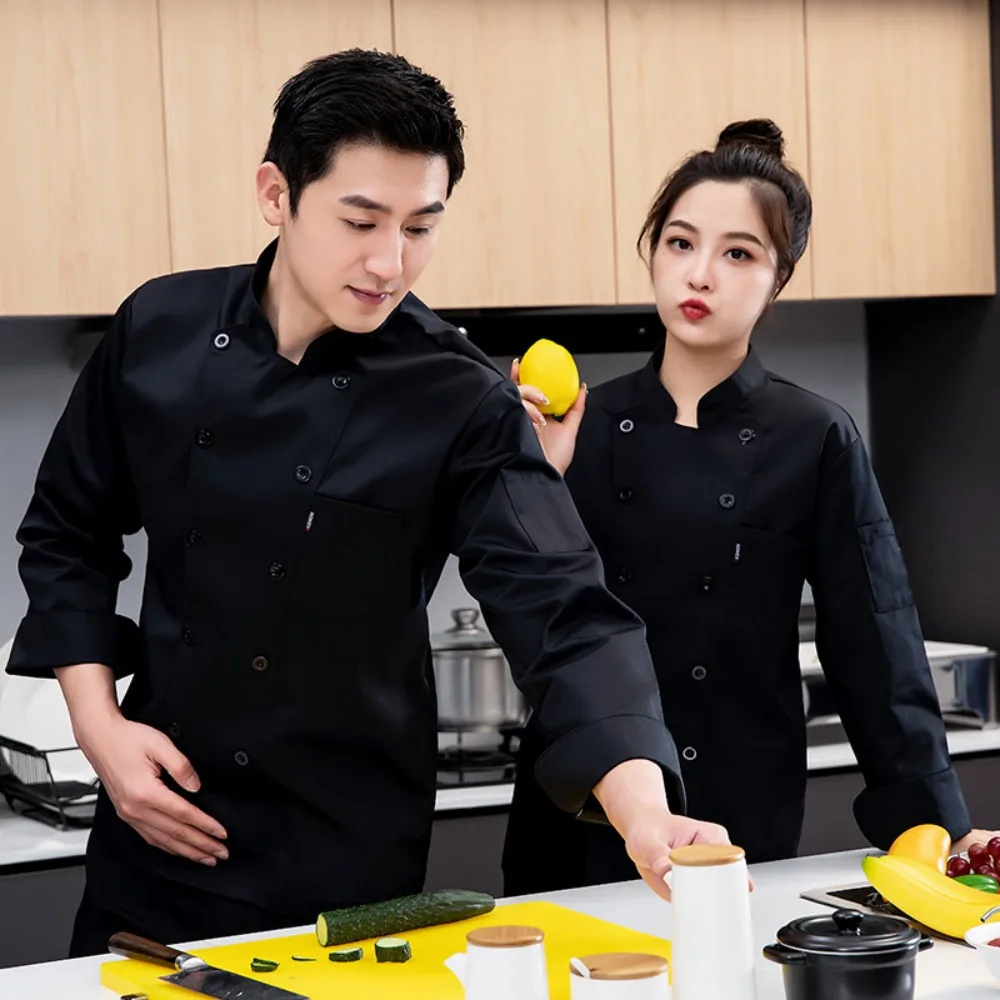 호텔 레스토랑 요리용 셰프 유니폼 남녀공용 순백색 주방 작업복