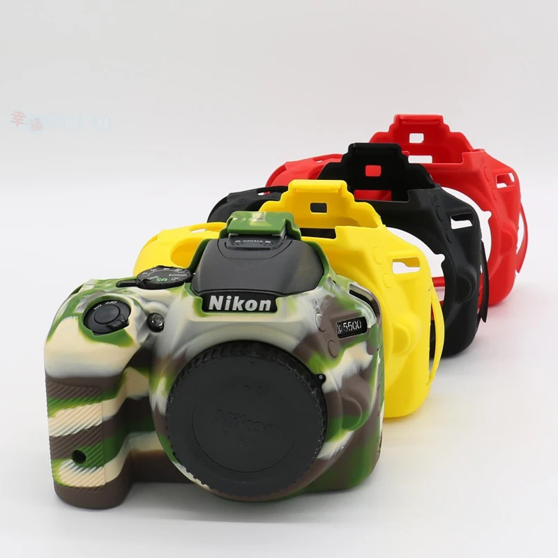 Soft Rubber Silicon Sleeve Armor Case Body Cover Protector Frame Skin for Nikon D5500 D5600 DSLR Camera Protective Video Bag