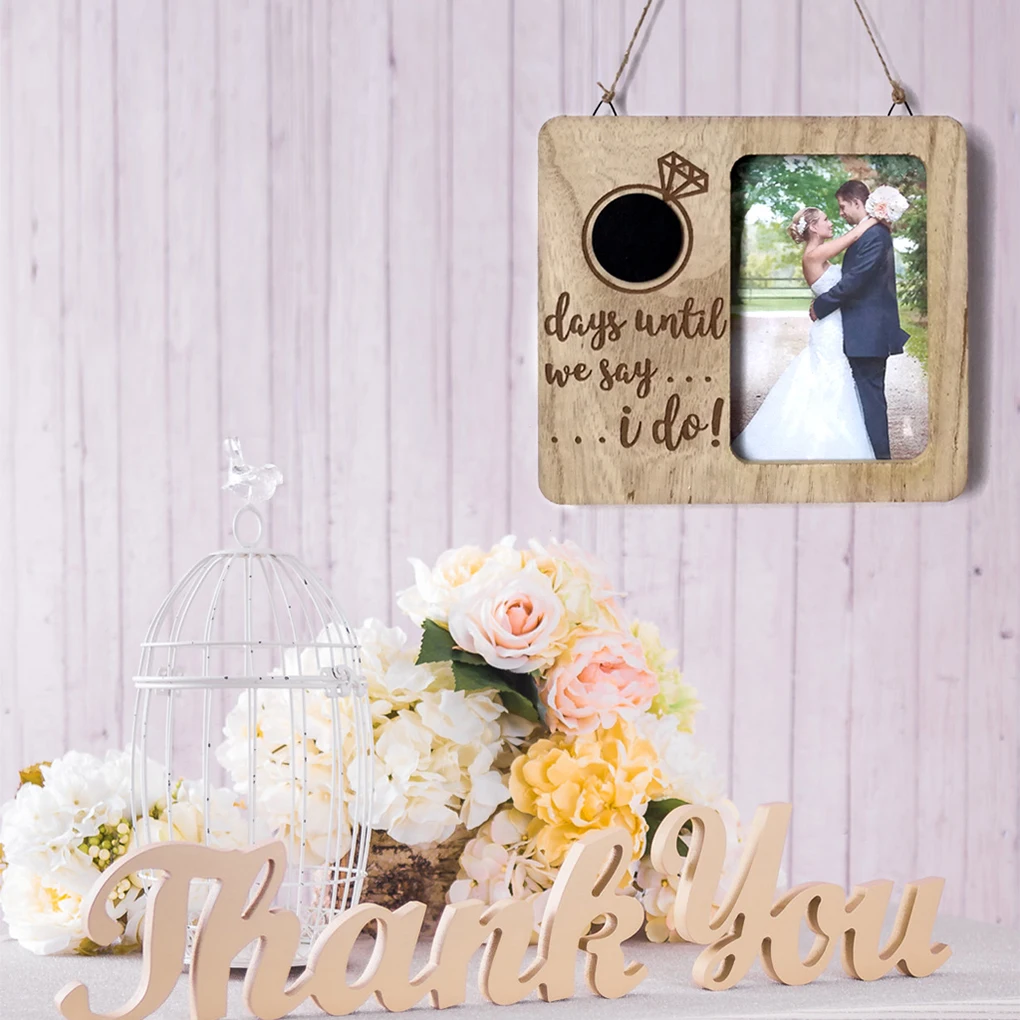 Wooden Photo Frame Wall Mount Engagement Gift Chalkboard Unique Decoration ple Style for Engaged Couple Weddings Planner