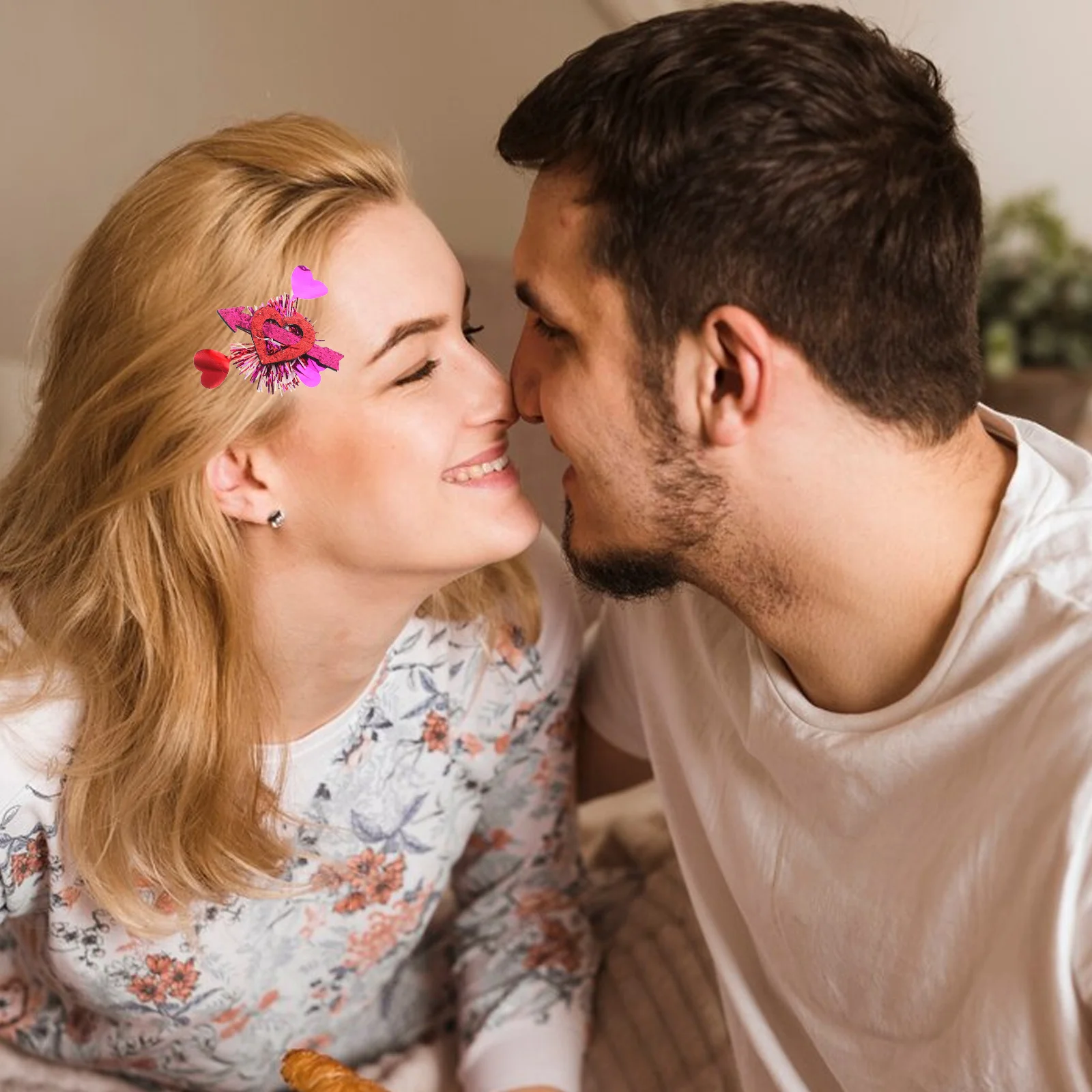 مشابك شعر على شكل قلب بشريط لامع لامع، مشابك تمساح للأطفال والبنات، إكسسوارات شعر لعيد الحب #1