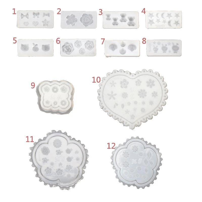 Shiny Glossy Silicone Molds Love Five-pointed Star Hairpin Mold DIY Art Pendant Jewelry Epoxy Resin Crafting Molds