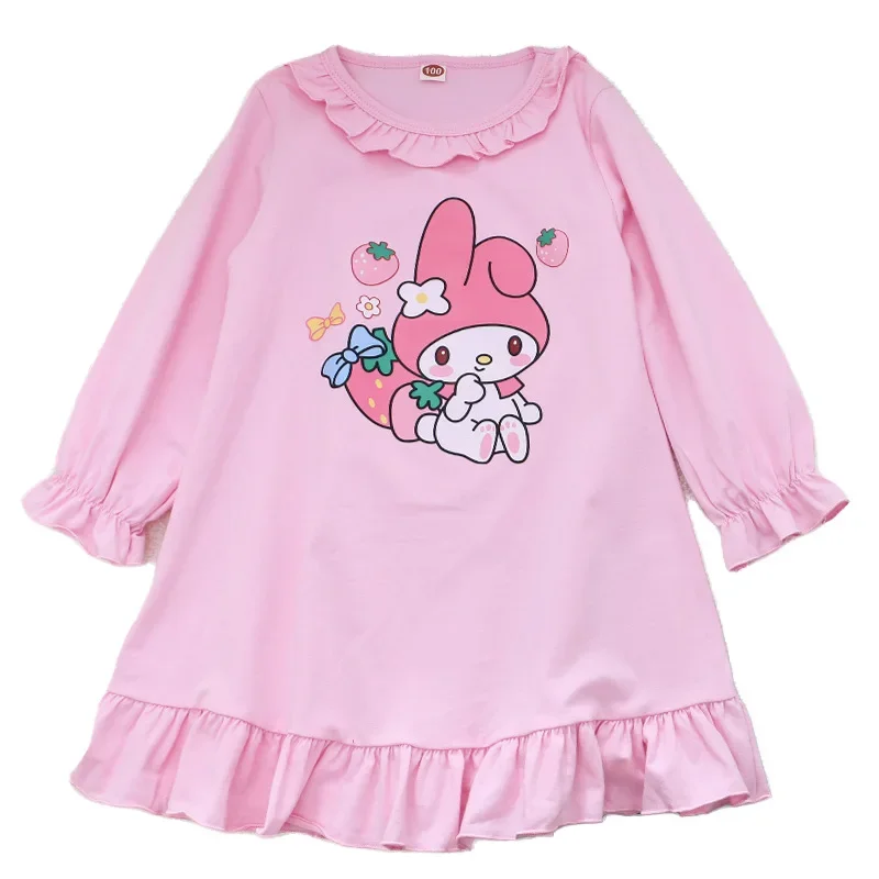 Vestido de manga comprida Kuromi infantil, Kuromi, Cinnamoroll, Sanrio, Fofos, Minha melodia príncipes, Pijama, Saia, Presentes de meninas, Fofos, Kawaii, 2024