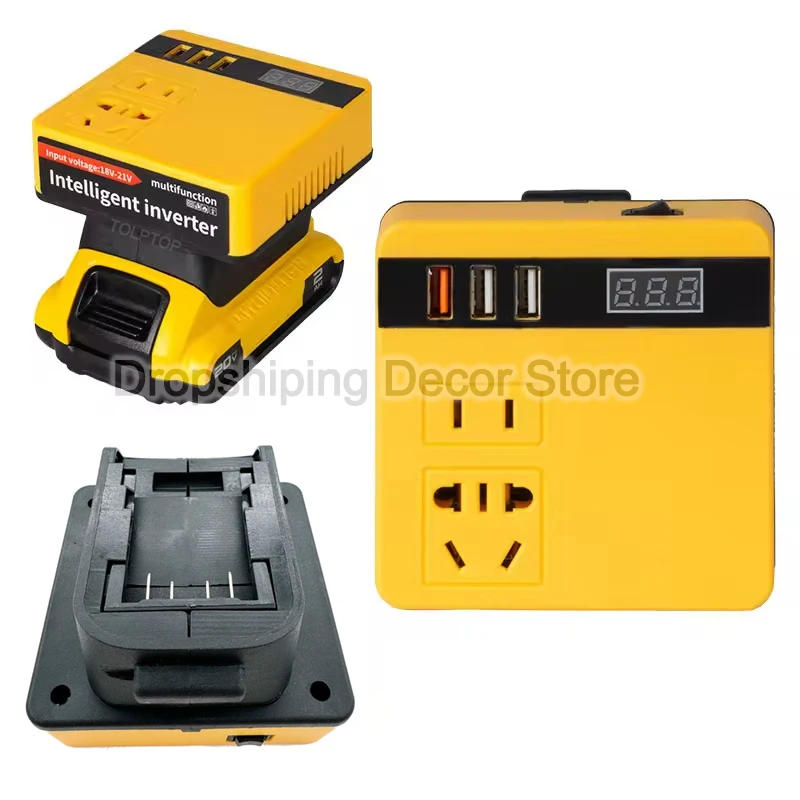 Inversor de Energia Multifuncional dc 18v a 220v Adaptador de Alimentação Eletrodoméstico Dewalt 18v Bateria 20v