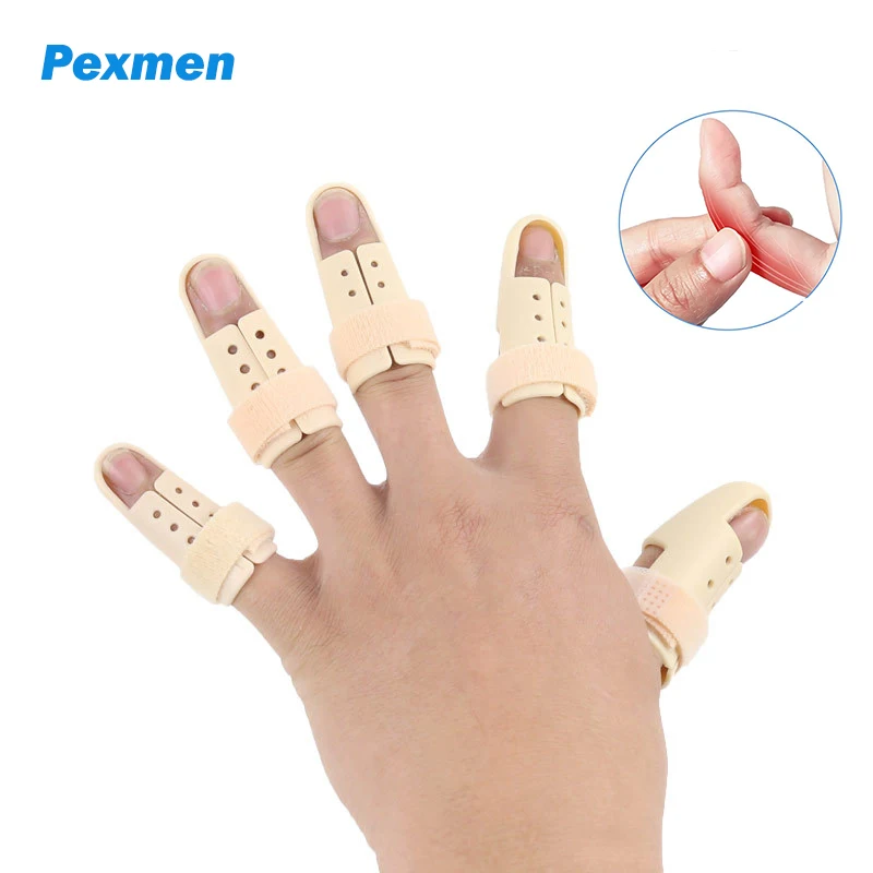 Pexmen 1/2/5Pcs Finger Splint Mallet Finger Support Protector Adjustable Finger Immobilizer for Finger Joint Protection