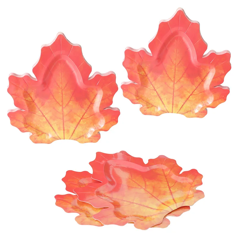 

Maple Leaf Theme Thanksgiving Disposable Party Tableware Paper Plates Birthday Decorations